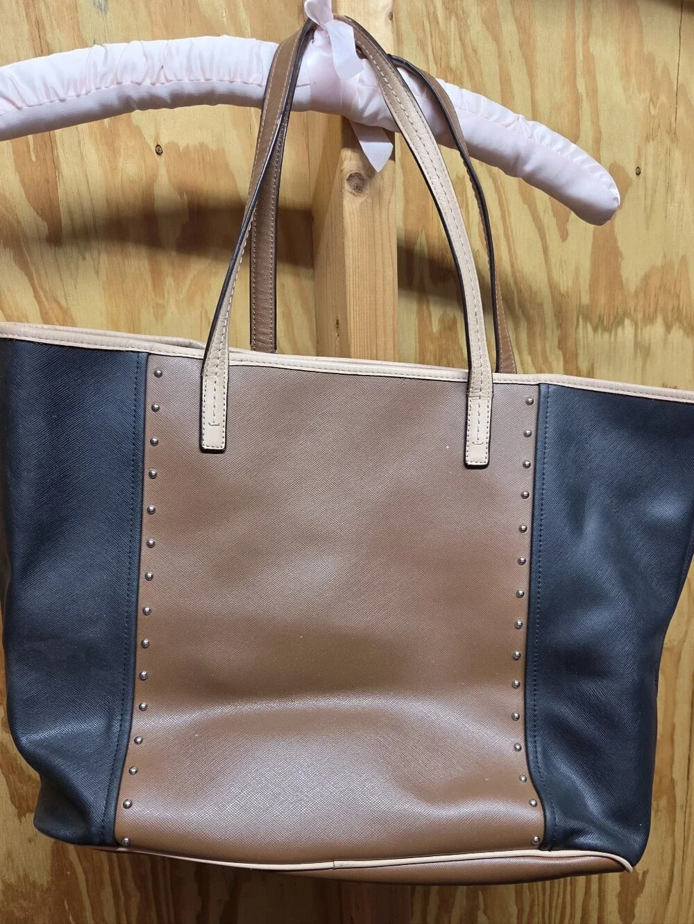 Coach Metro Colorblock Saffiano Leather Studded Tote Bag F31325